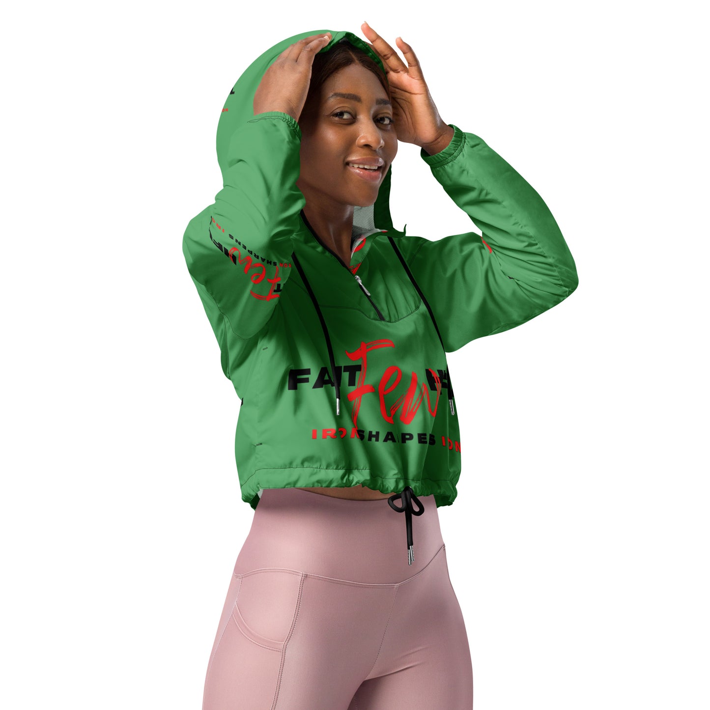 Women’s Cropped Windbreaker-theFAITHFULfew (GREEN)