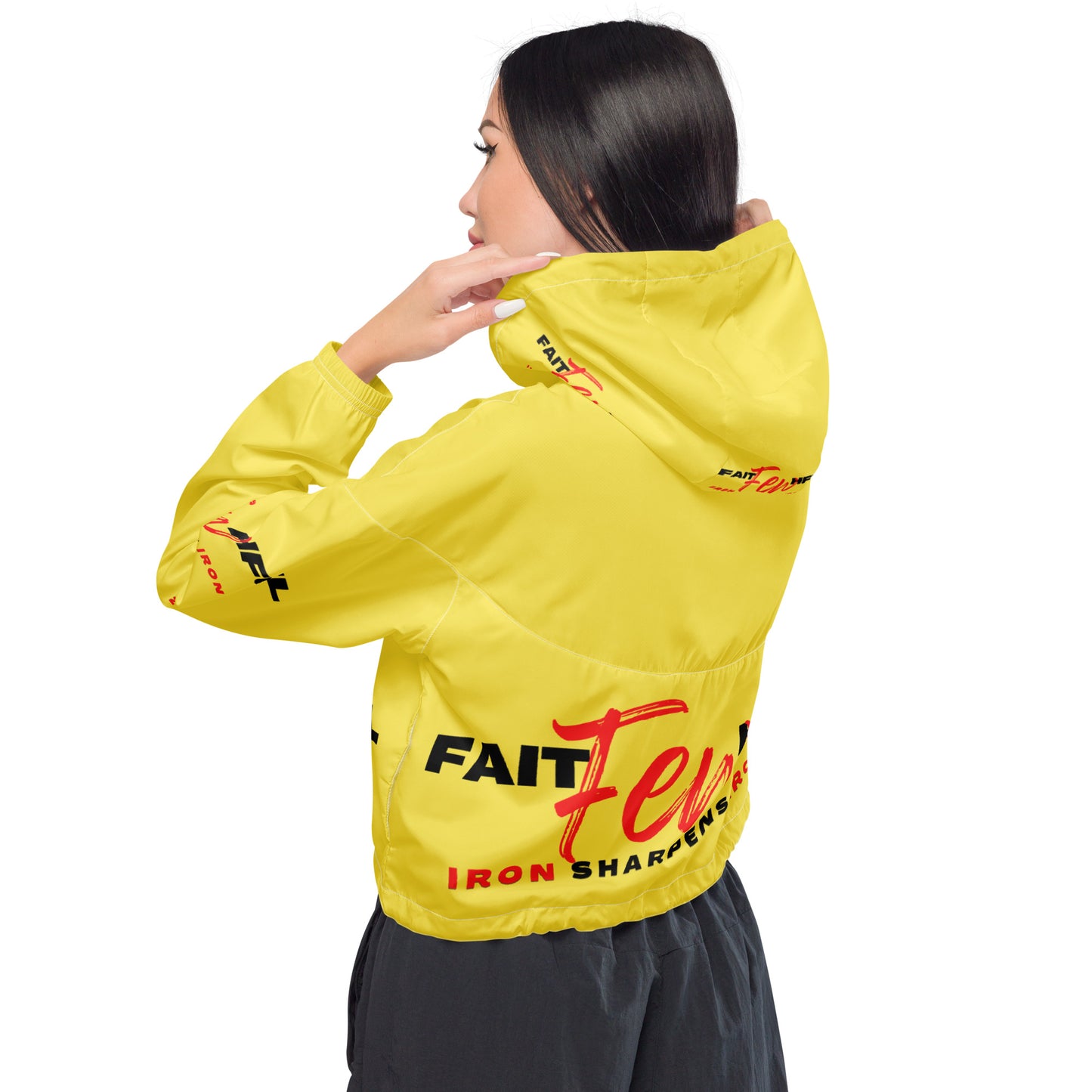 Women’s Cropped Windbreaker-theFAITHFULfew (YELLOW)