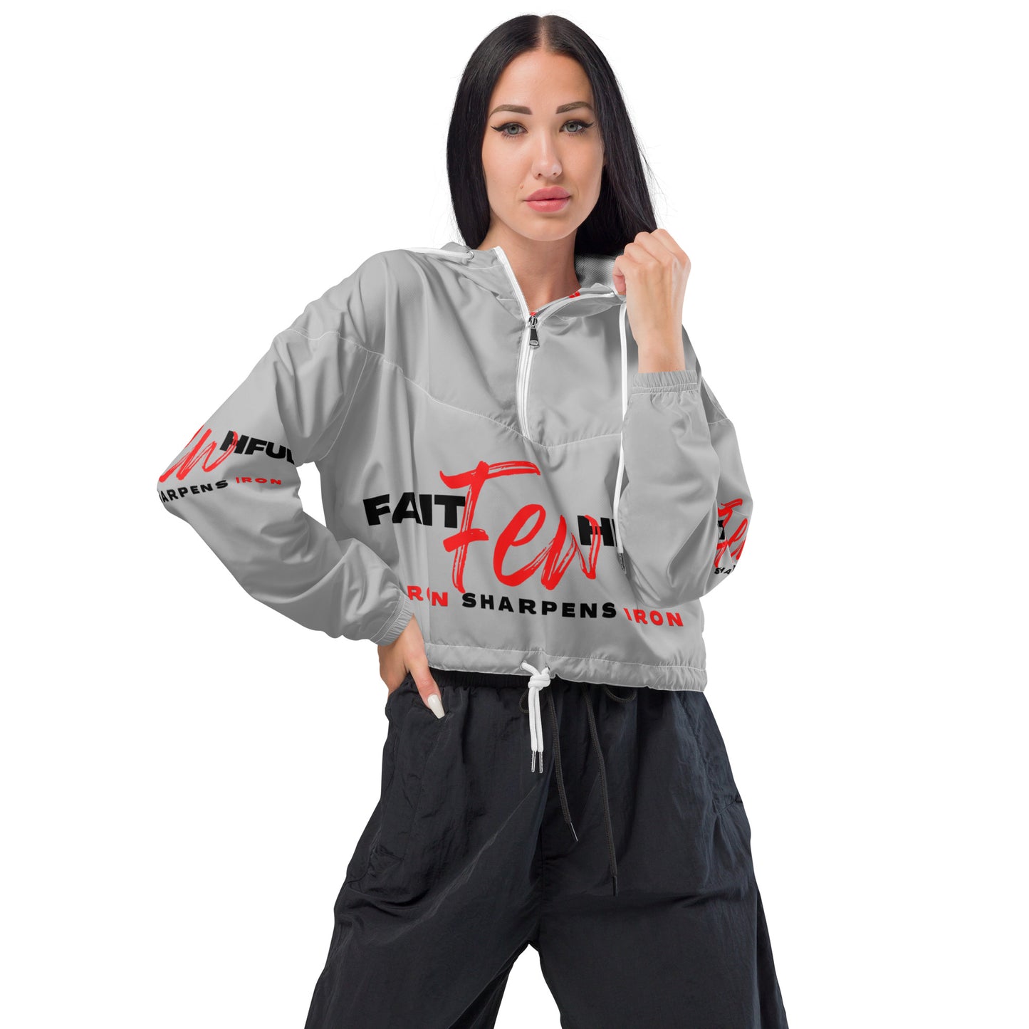 Women’s Cropped Windbreaker-theFAITHFULfew (GREY)