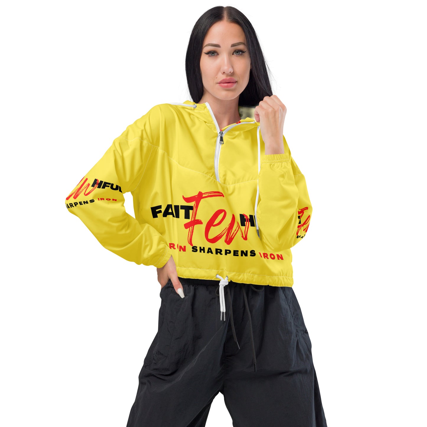 Women’s Cropped Windbreaker-theFAITHFULfew (YELLOW)