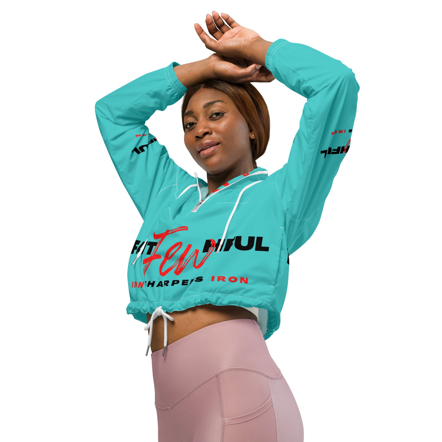 Women’s Cropped Windbreaker-theFAITHFULfew (BLUE)