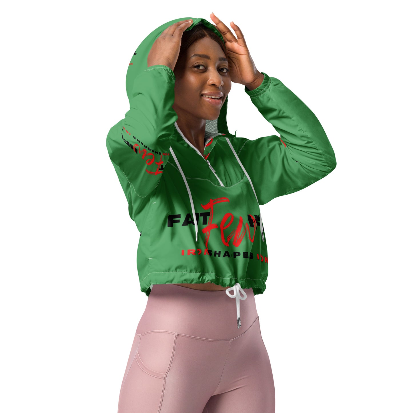 Women’s Cropped Windbreaker-theFAITHFULfew (GREEN)