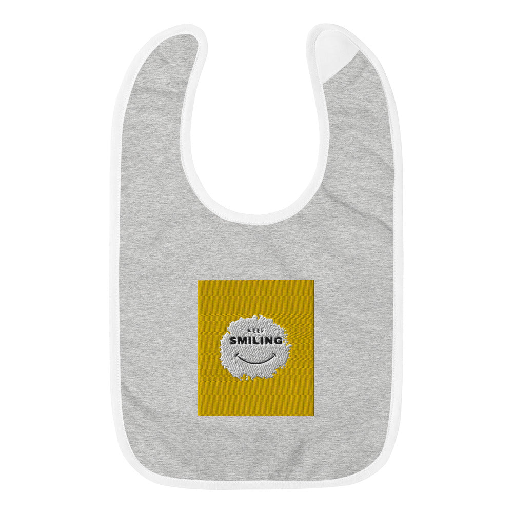 Embroidered Baby Bib-KEEP SMILING