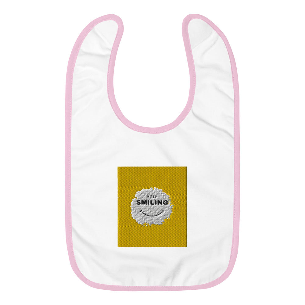 Embroidered Baby Bib-KEEP SMILING