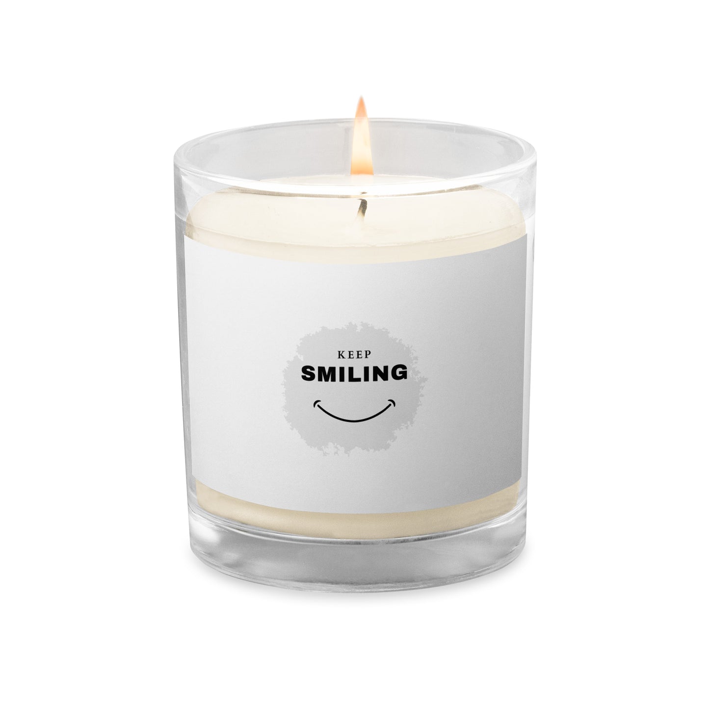 Glass jar soy wax candle-KEEP SMILING