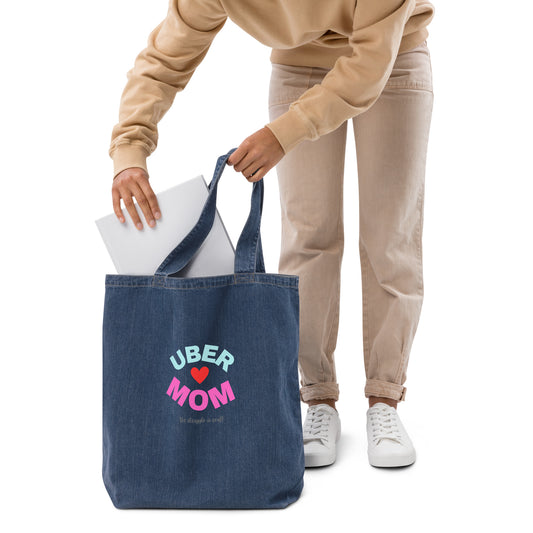 Organic Denim Tote Bag-Uber Mom