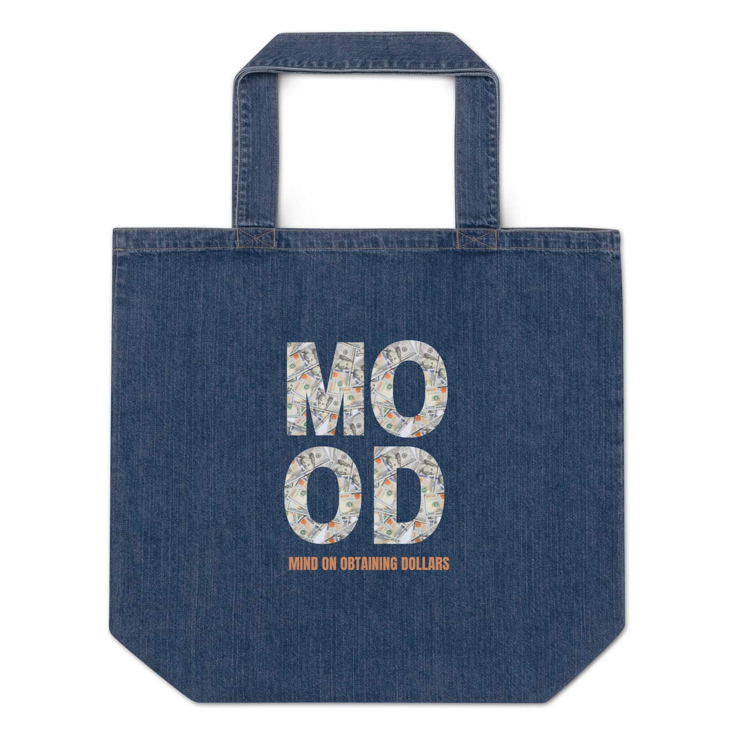 Organic Denim Tote Bag-MOOD:FOCUSED