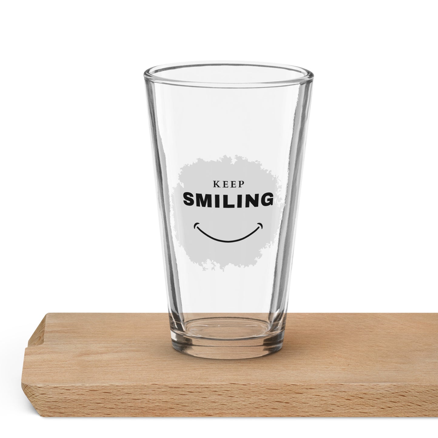 Shaker Pint Glass-KEEP SMILING