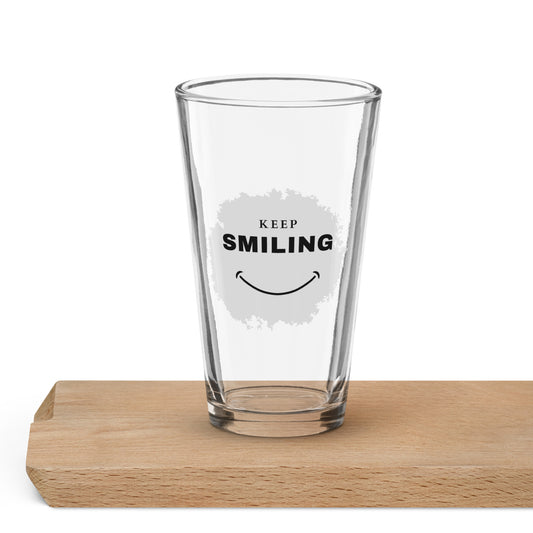 Shaker Pint Glass-KEEP SMILING