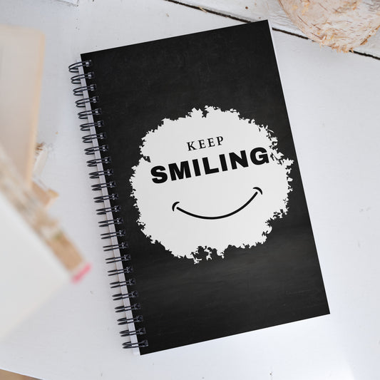 Spiral Notebook-KEEP SMILING (BLACK GRAPHIC)