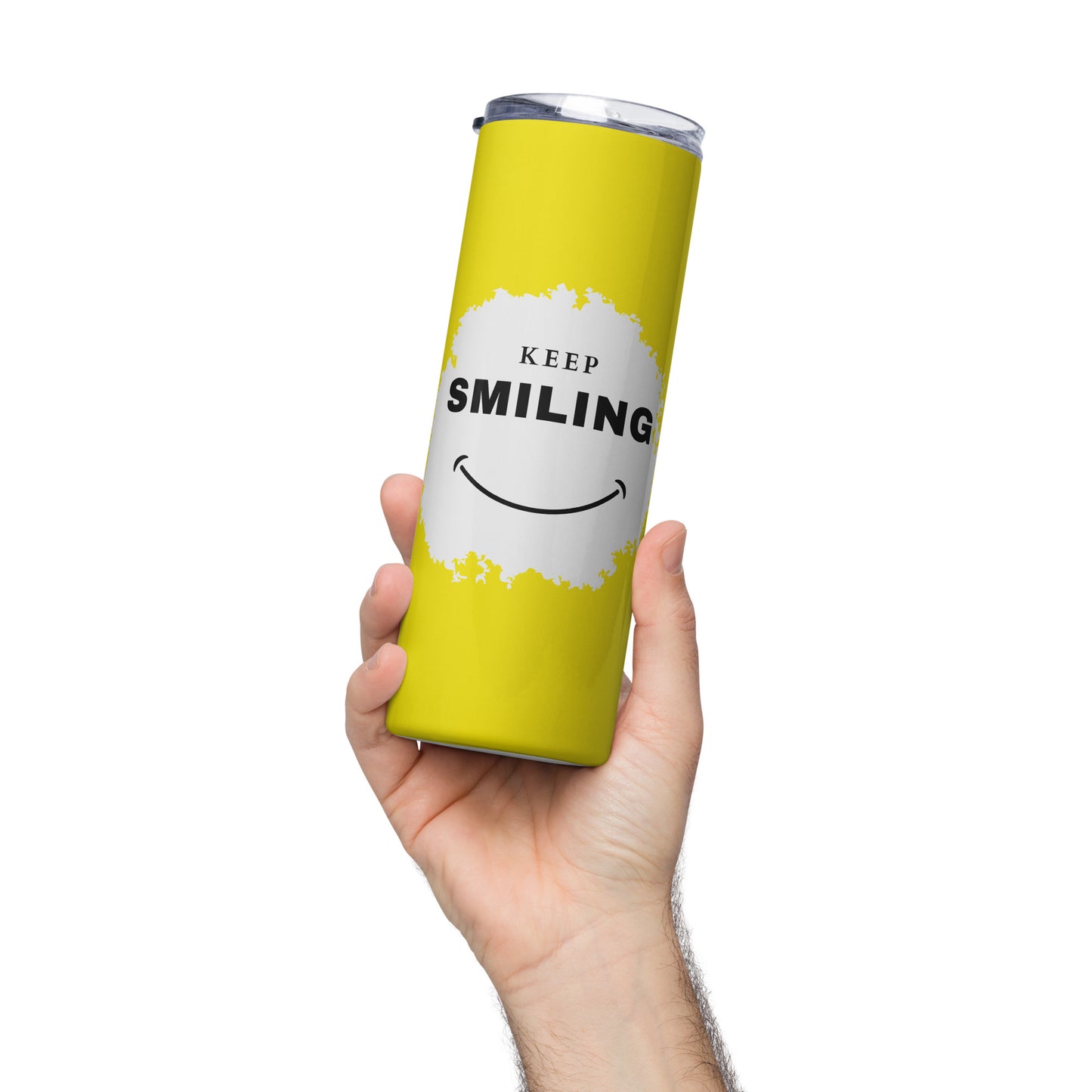 Stainless Steel Tumbler-KEEP SMILING (YELLOW GRAPHIC)