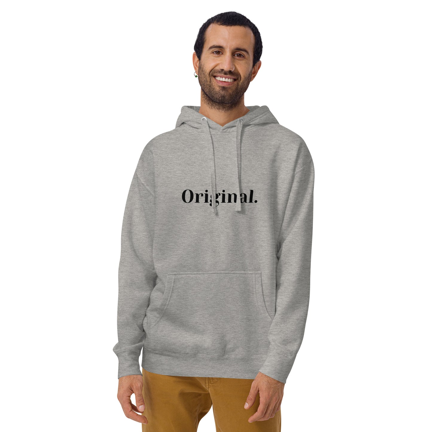 Unisex Hoodie-Original. Men (Black Font)