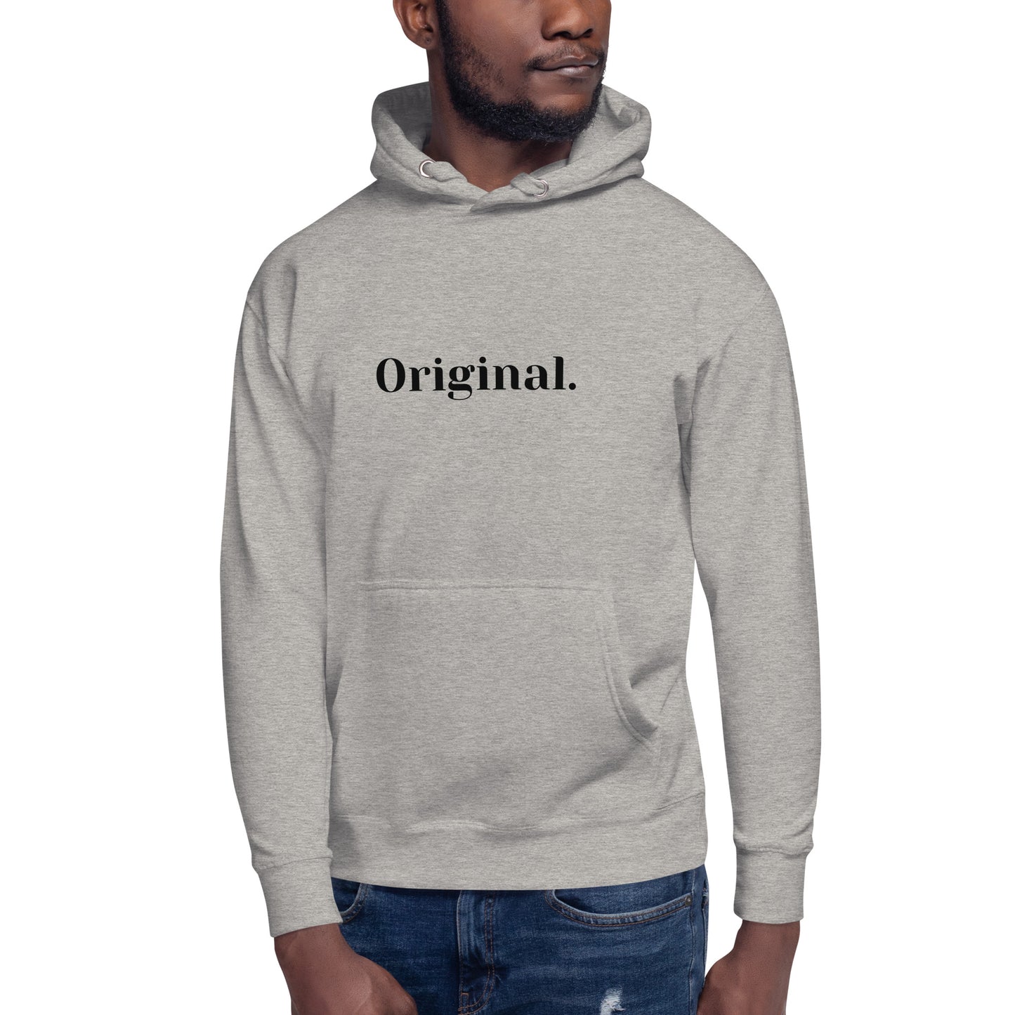 Unisex Hoodie-Original. Men (Black Font)