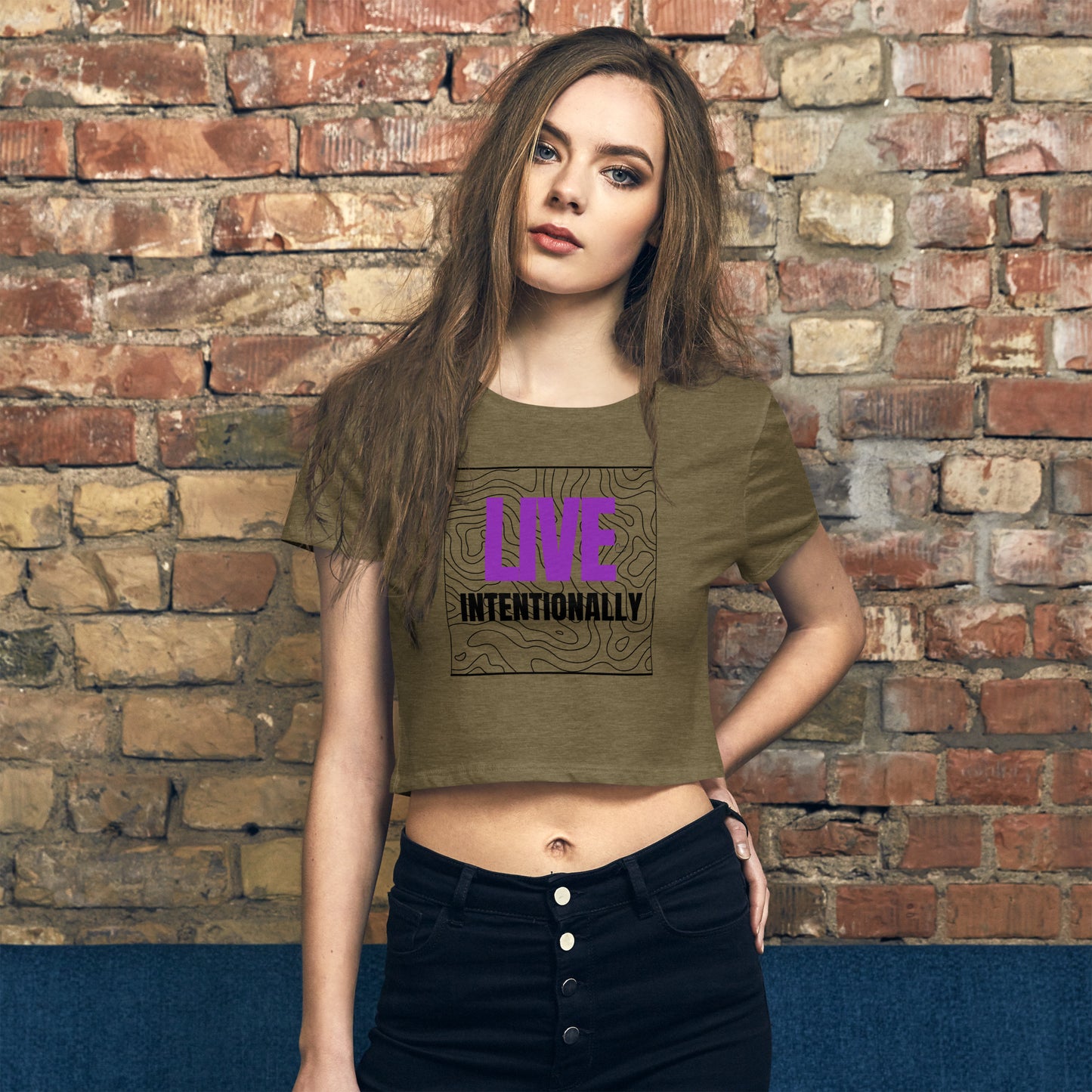 Women’s Crop Tee-LIVE INTENTIONALLY