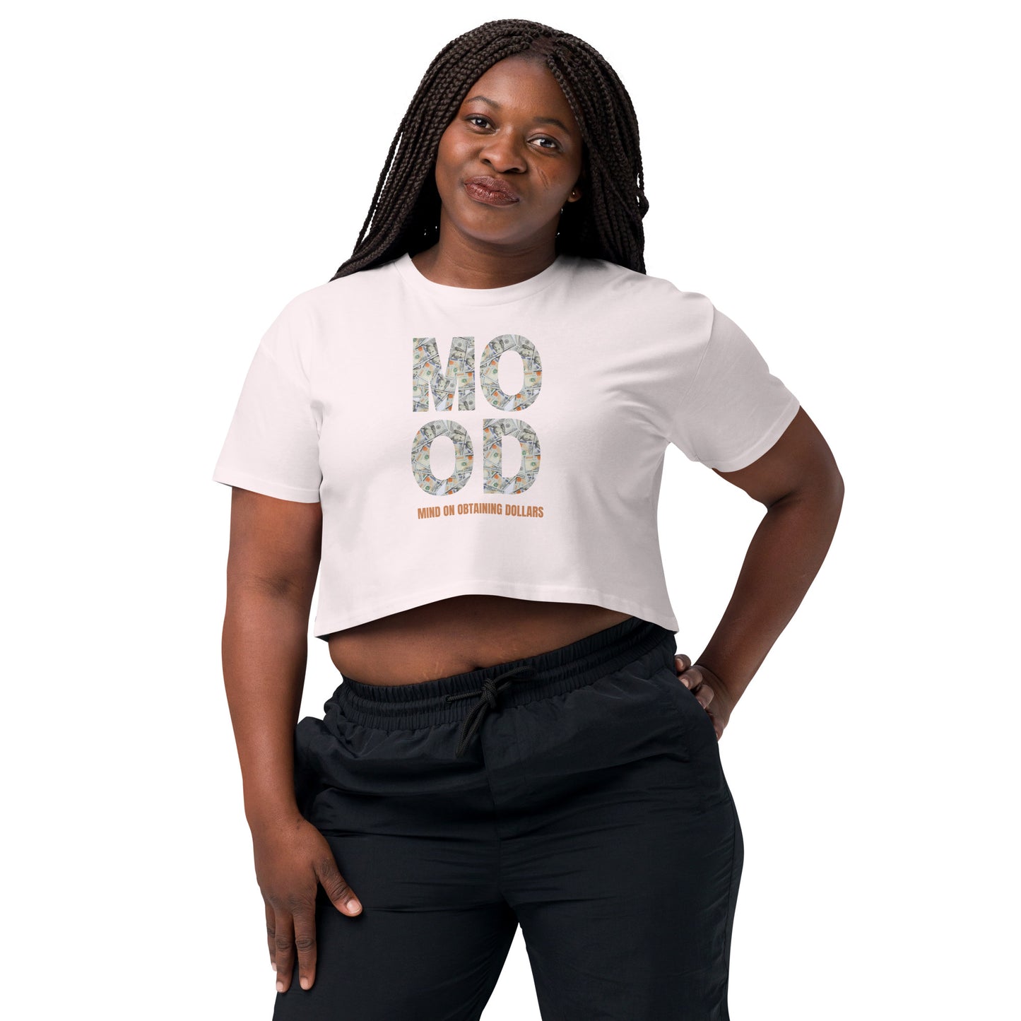 Women’s Crop Top-MOOD:MIND ON OBTAINING DOLLARS