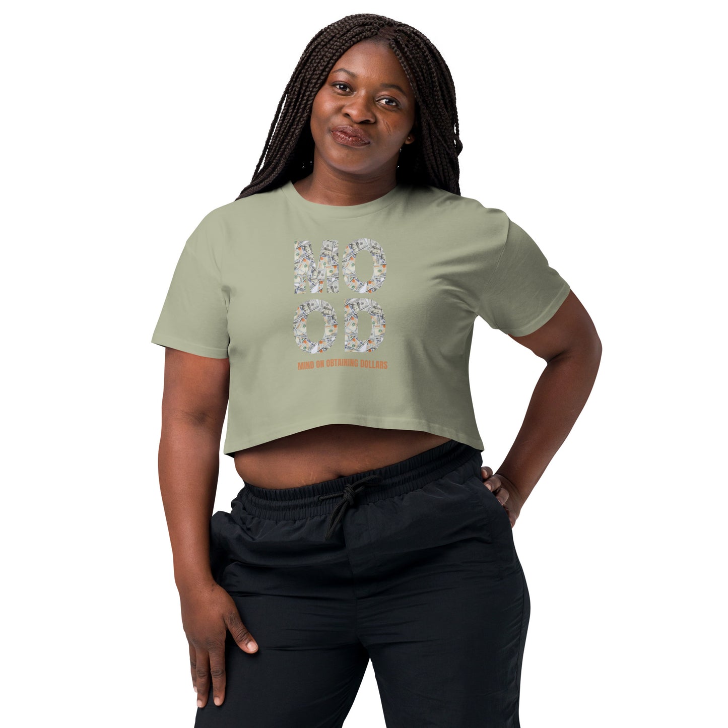 Women’s Crop Top-MOOD:MIND ON OBTAINING DOLLARS