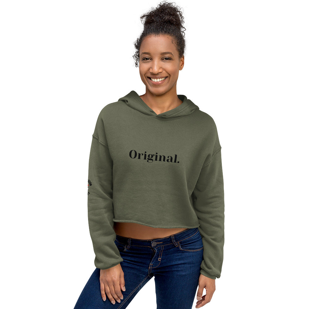 Crop Hoodie-Original (Black Font) Conversation Pieces