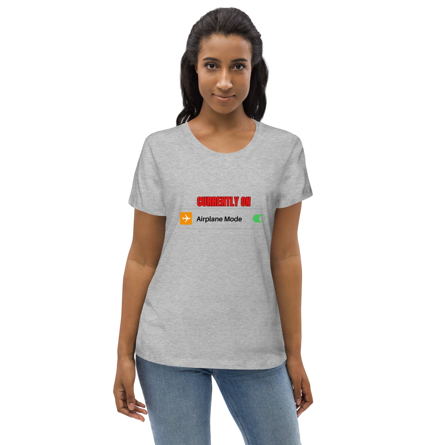 Women's Fitted Eco Tee-AIRPLANE MODE