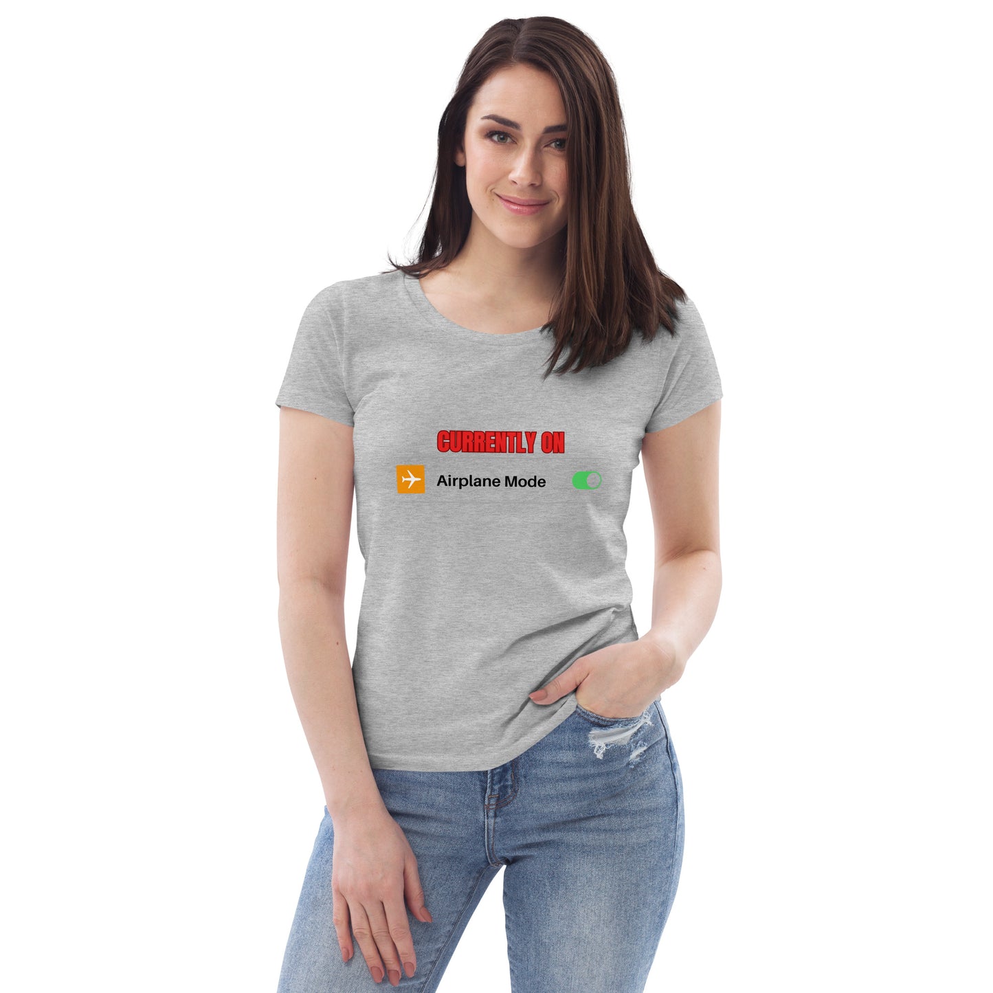 Women's Fitted Eco Tee-AIRPLANE MODE