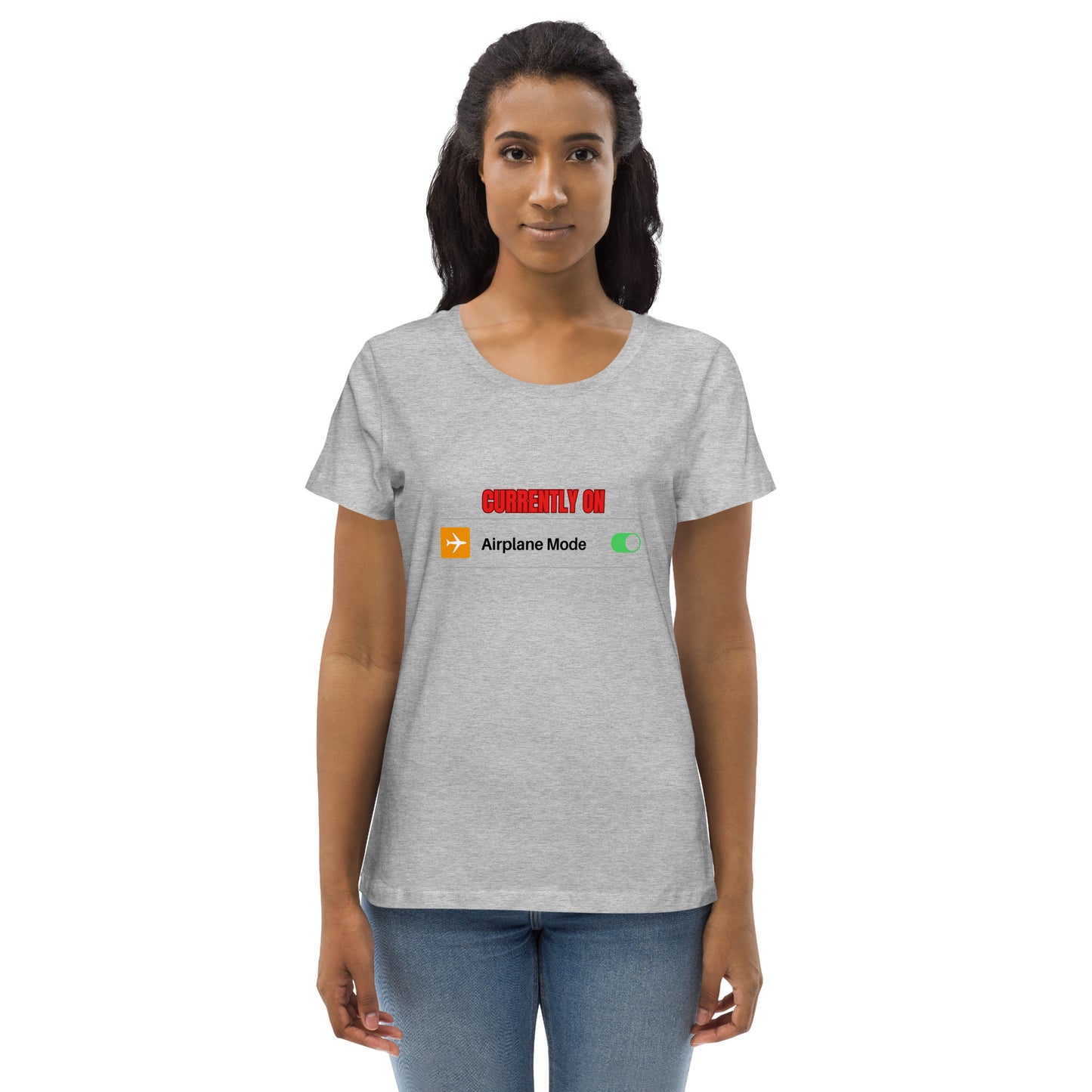 Women's Fitted Eco Tee-AIRPLANE MODE