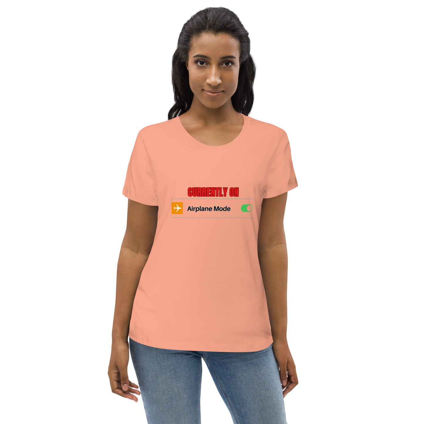 Women's Fitted Eco Tee-AIRPLANE MODE