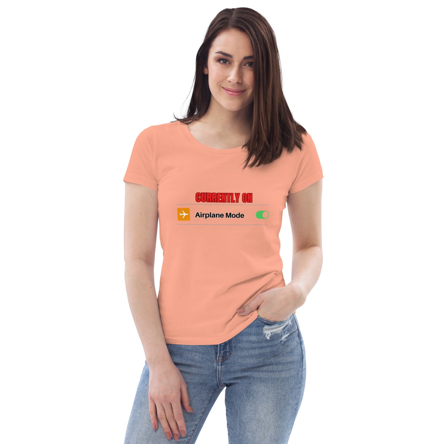 Women's Fitted Eco Tee-AIRPLANE MODE