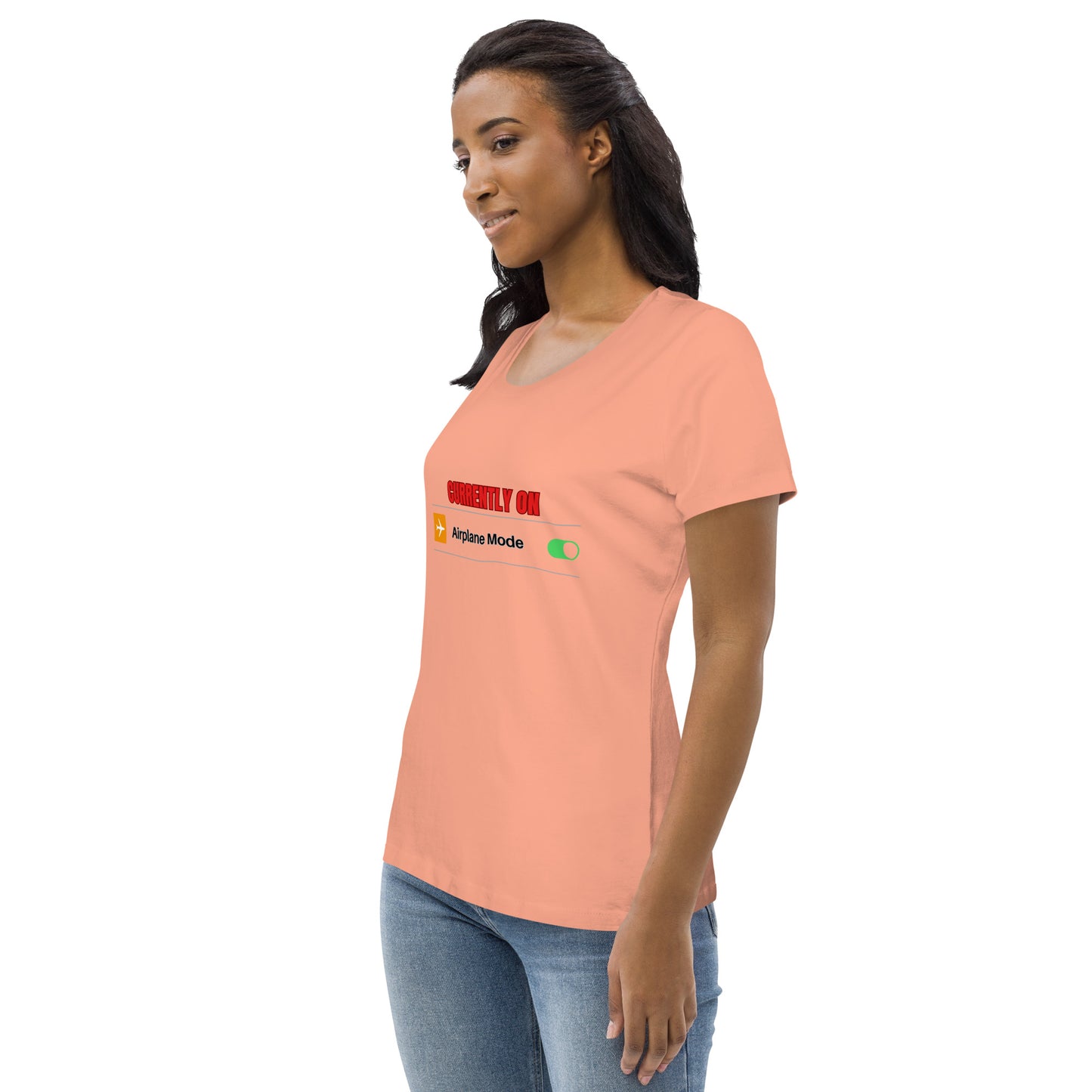 Women's Fitted Eco Tee-AIRPLANE MODE