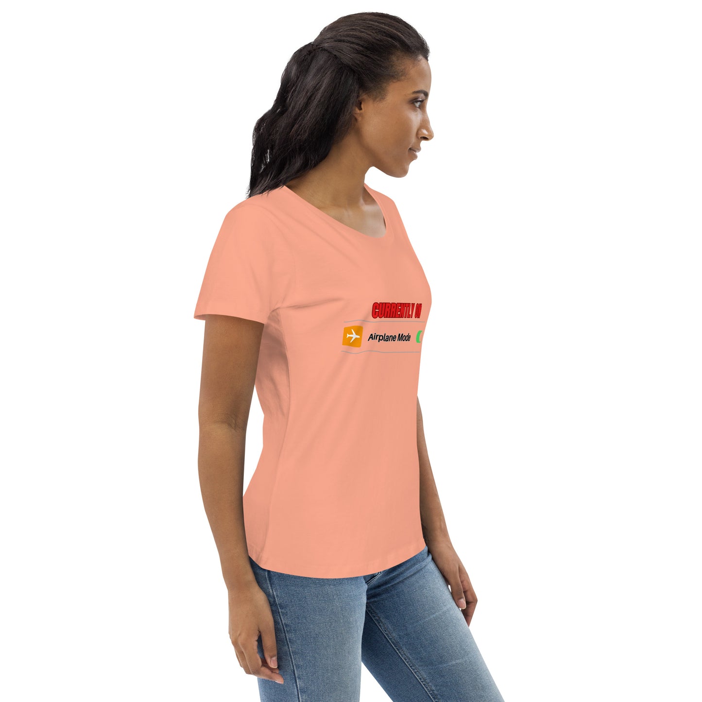 Women's Fitted Eco Tee-AIRPLANE MODE