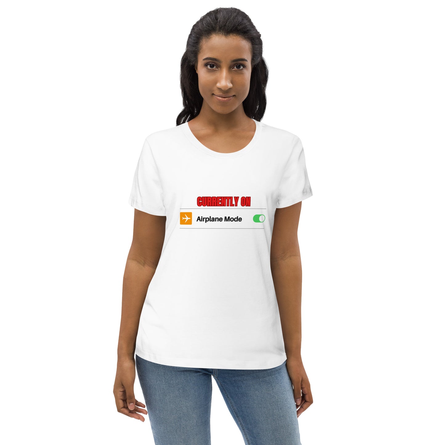 Women's Fitted Eco Tee-AIRPLANE MODE