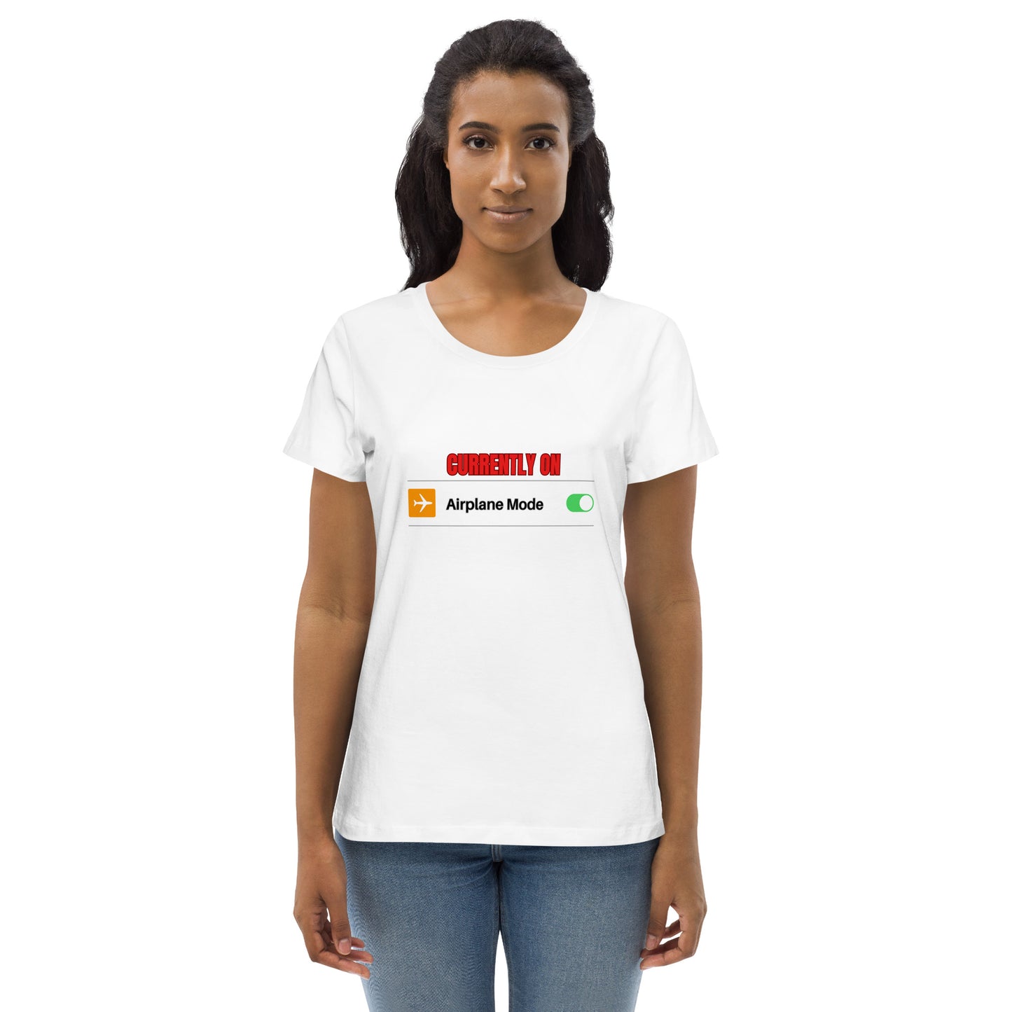 Women's Fitted Eco Tee-AIRPLANE MODE