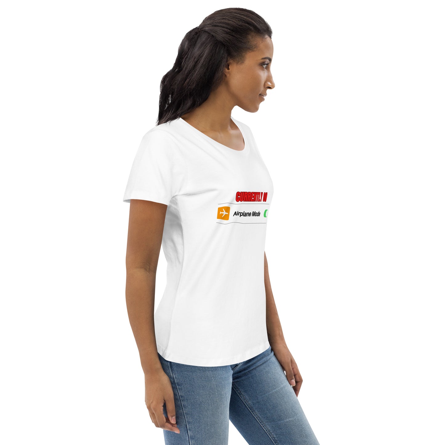 Women's Fitted Eco Tee-AIRPLANE MODE