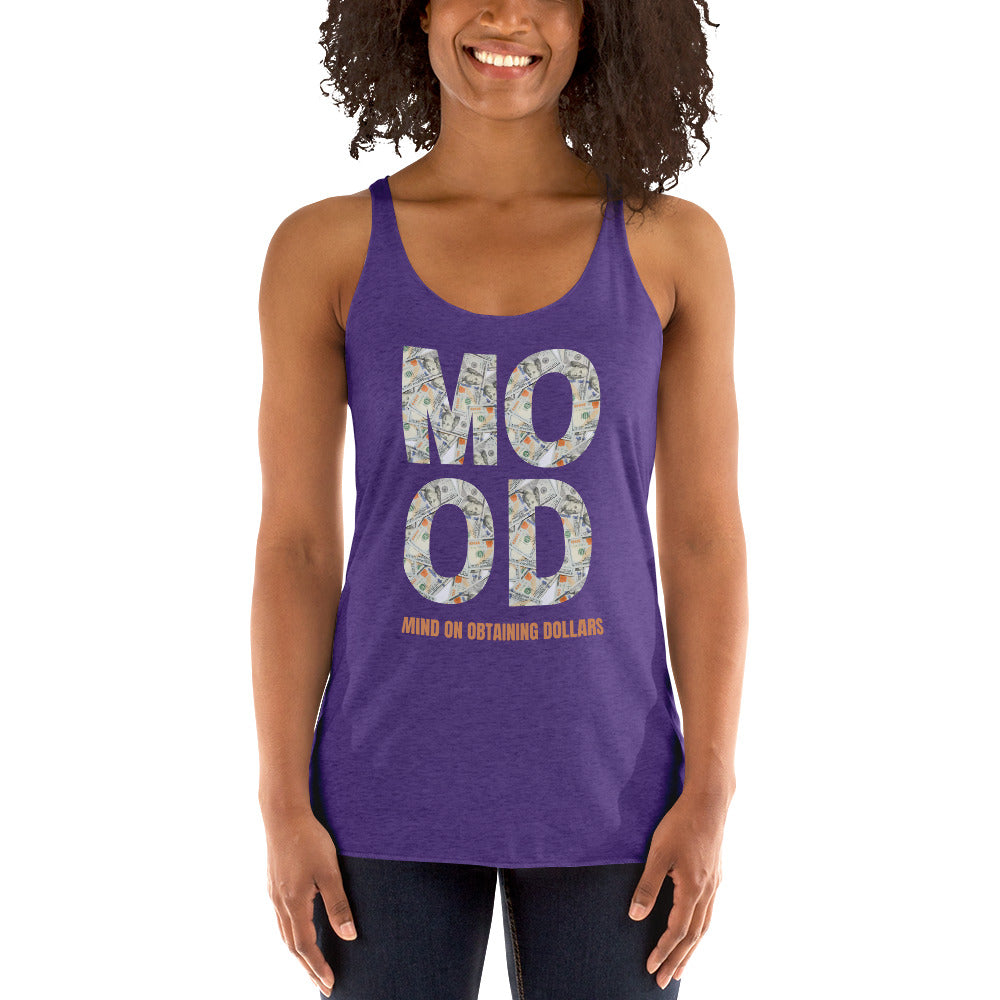 Women's Racerback Tank-MOOD:MIND ON OBTAINING DOLLARS