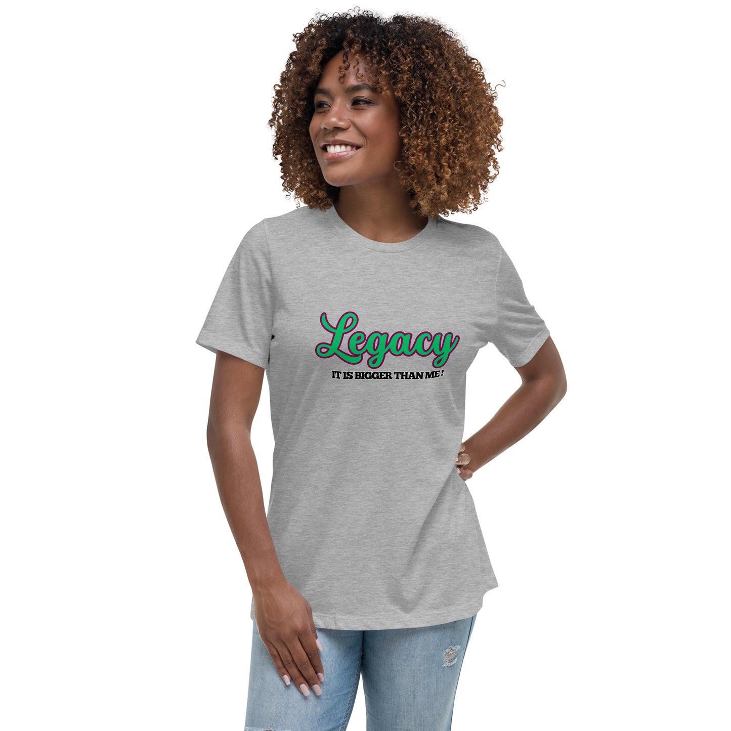 Women's Relaxed T-Shirt-LEGACY (GREEN)