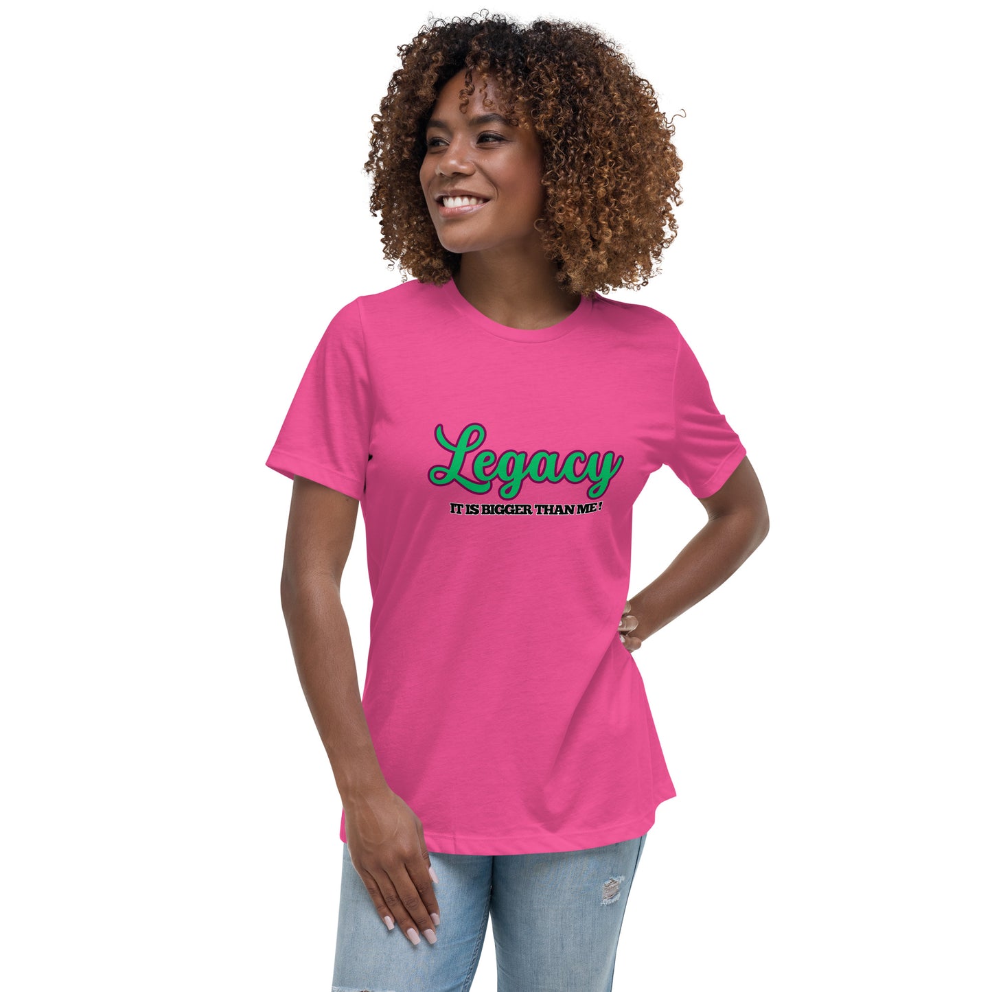 Women's Relaxed T-Shirt-LEGACY (GREEN)