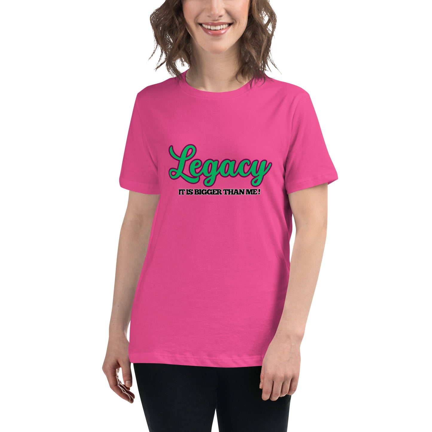 Women's Relaxed T-Shirt-LEGACY (GREEN)