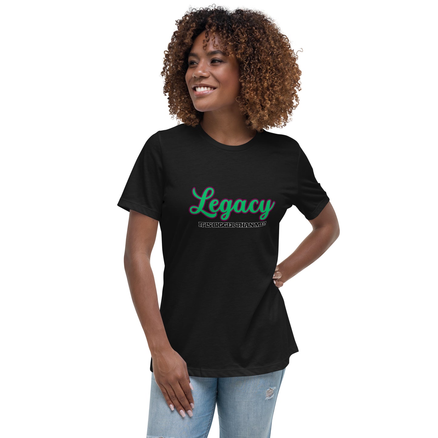 Women's Relaxed T-Shirt-LEGACY (GREEN)