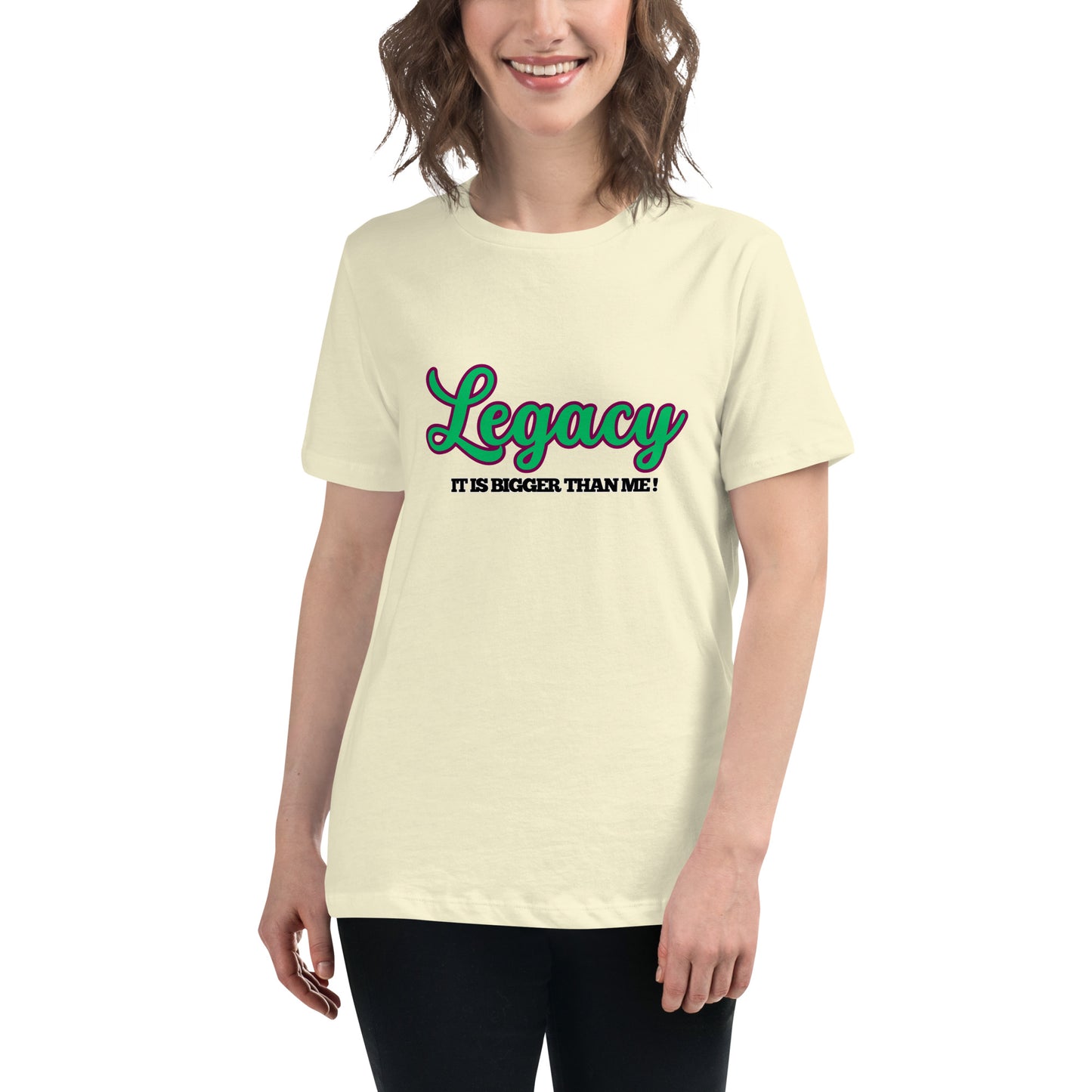 Women's Relaxed T-Shirt-LEGACY (GREEN)