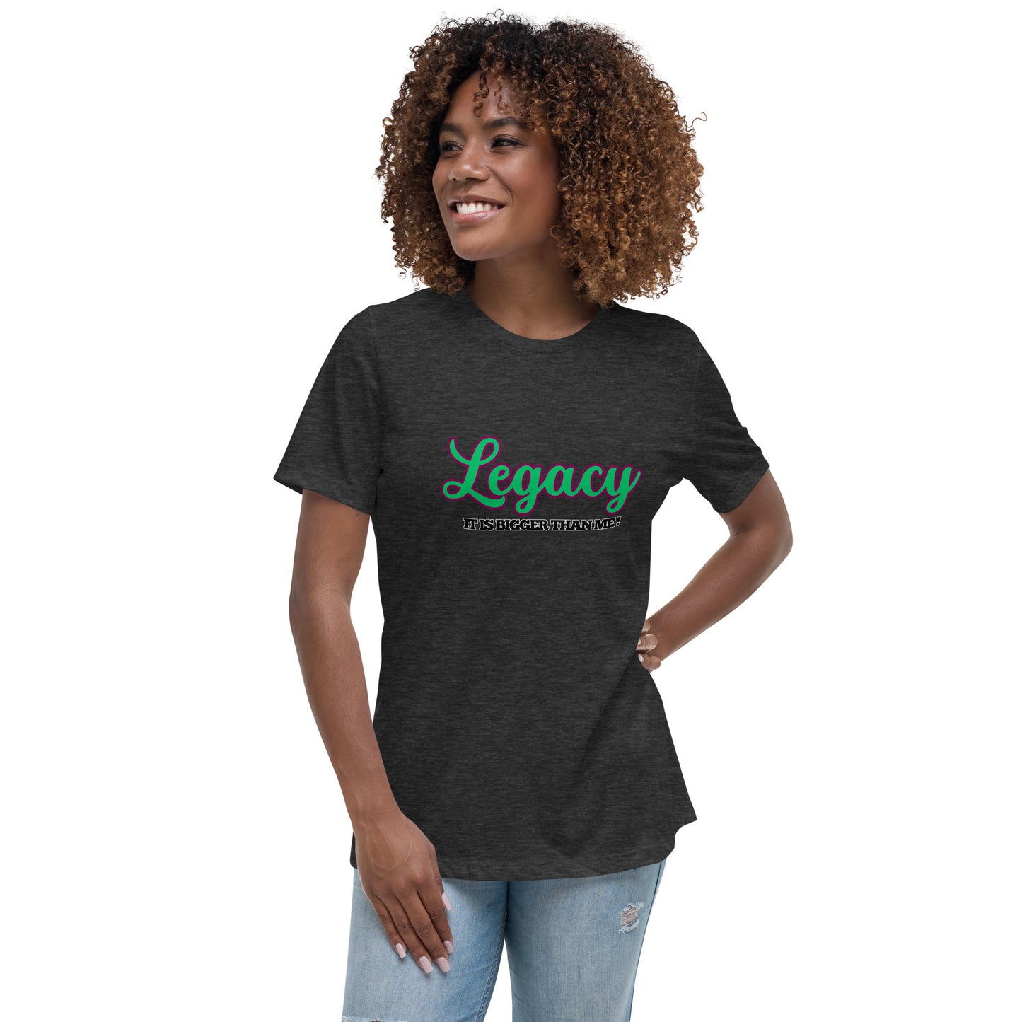 Women's Relaxed T-Shirt-LEGACY (GREEN)