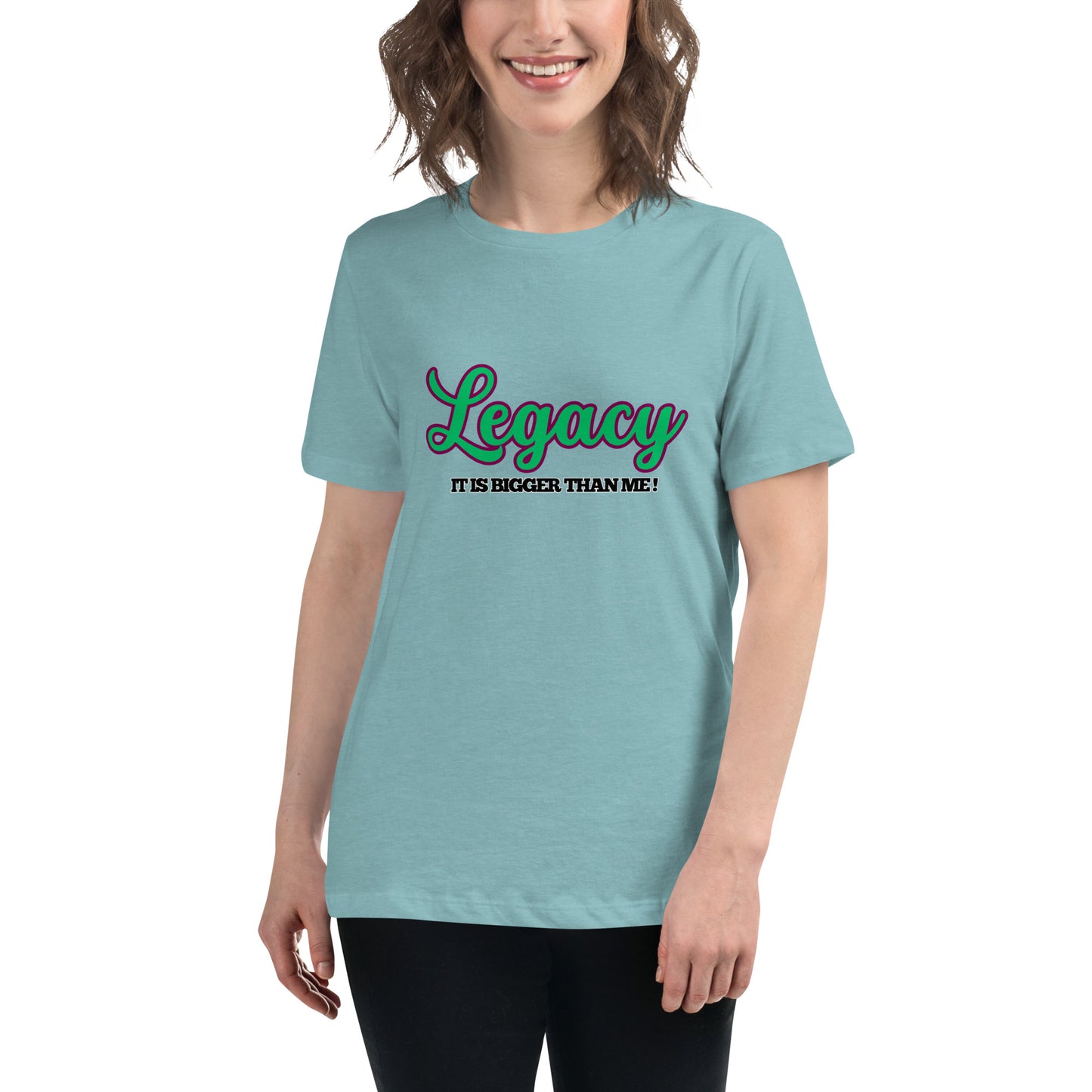 Women's Relaxed T-Shirt-LEGACY (GREEN)