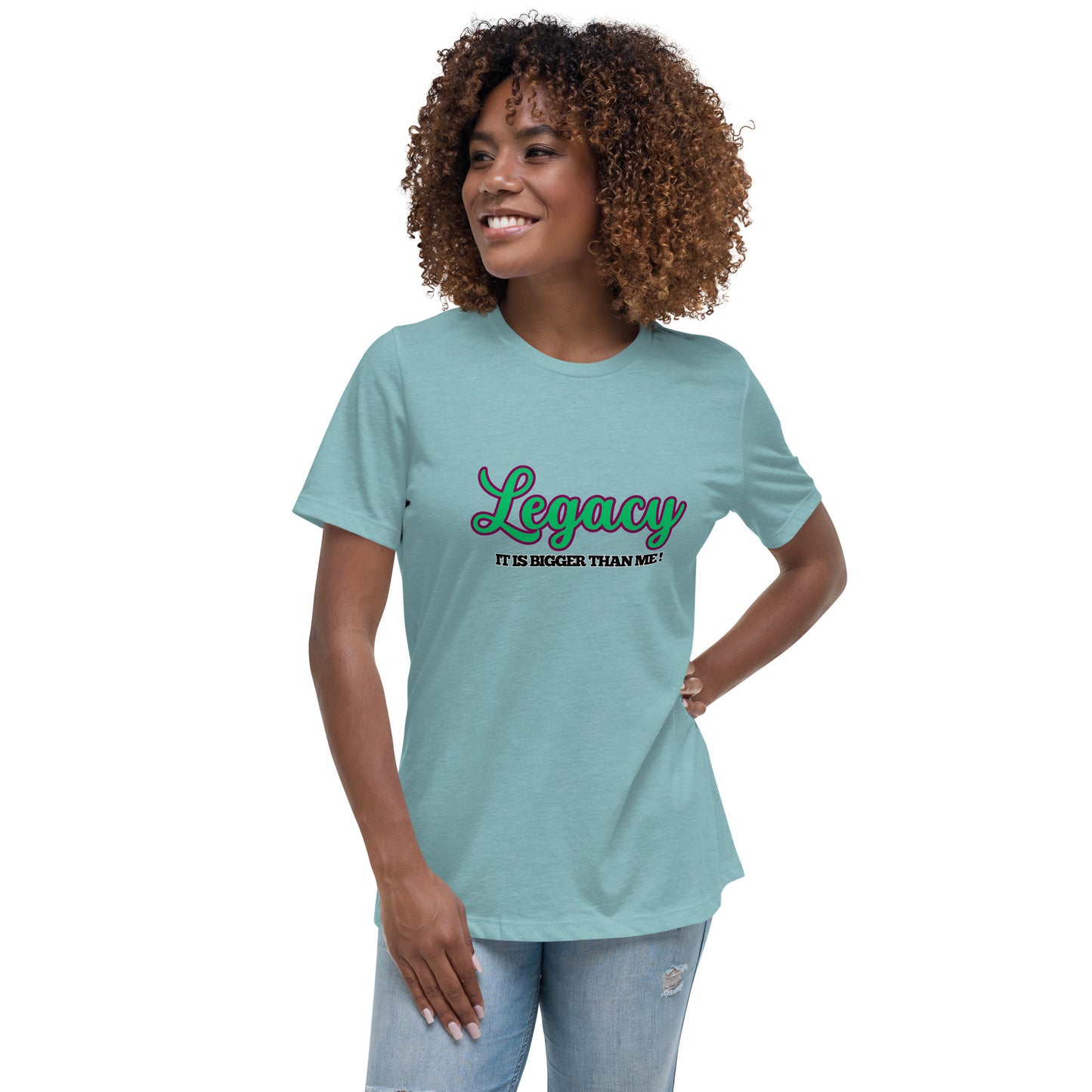 Women's Relaxed T-Shirt-LEGACY (GREEN)