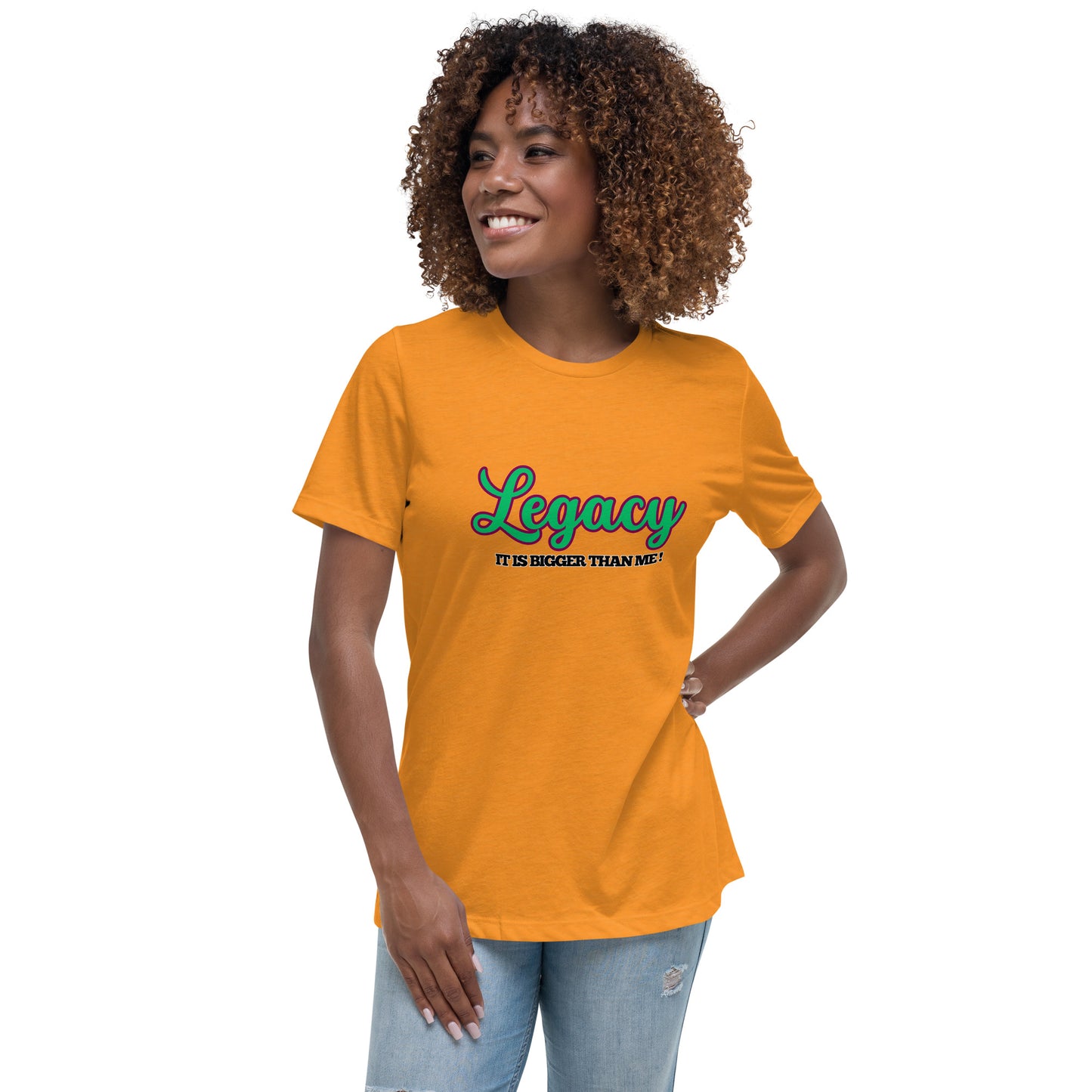 Women's Relaxed T-Shirt-LEGACY (GREEN)