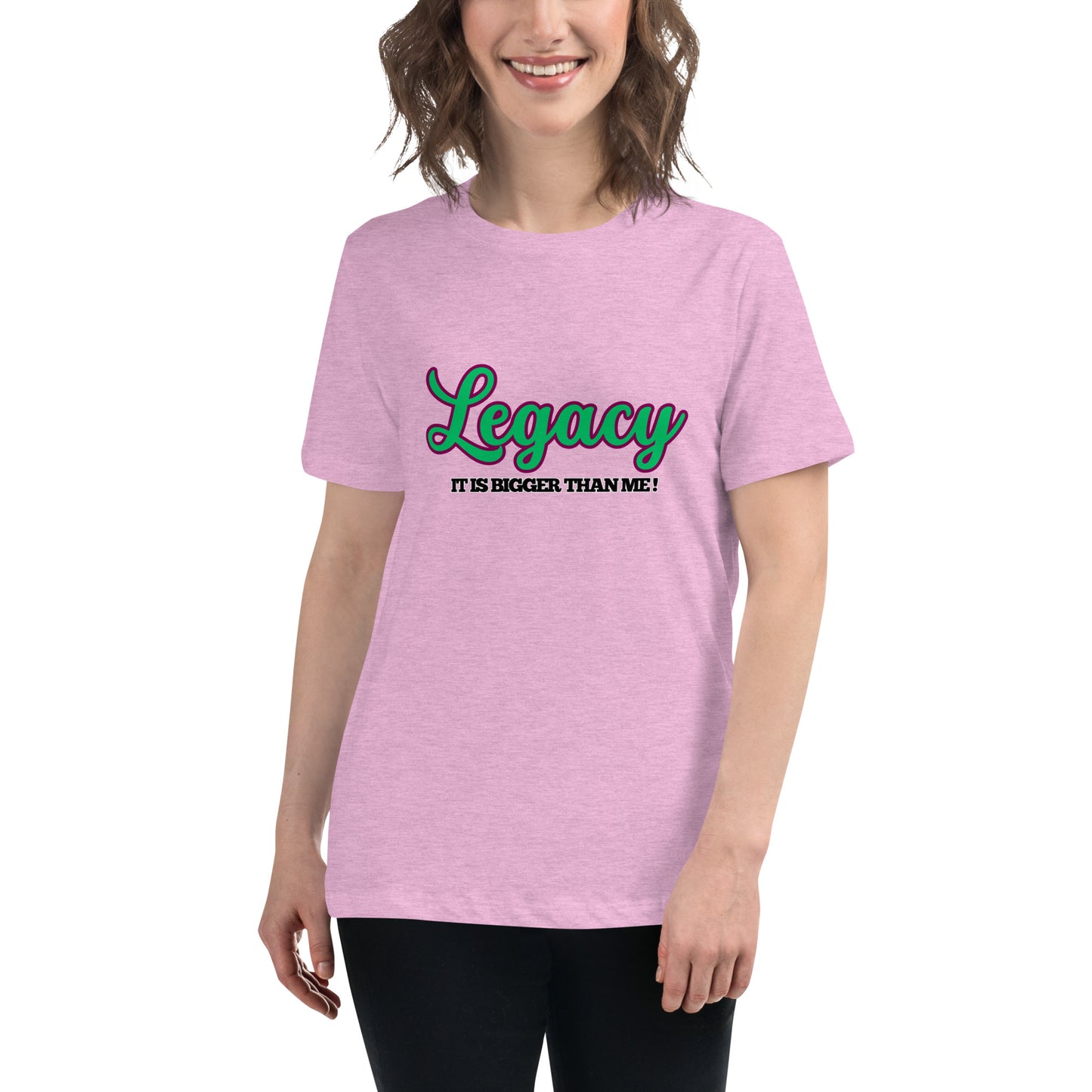 Women's Relaxed T-Shirt-LEGACY (GREEN)