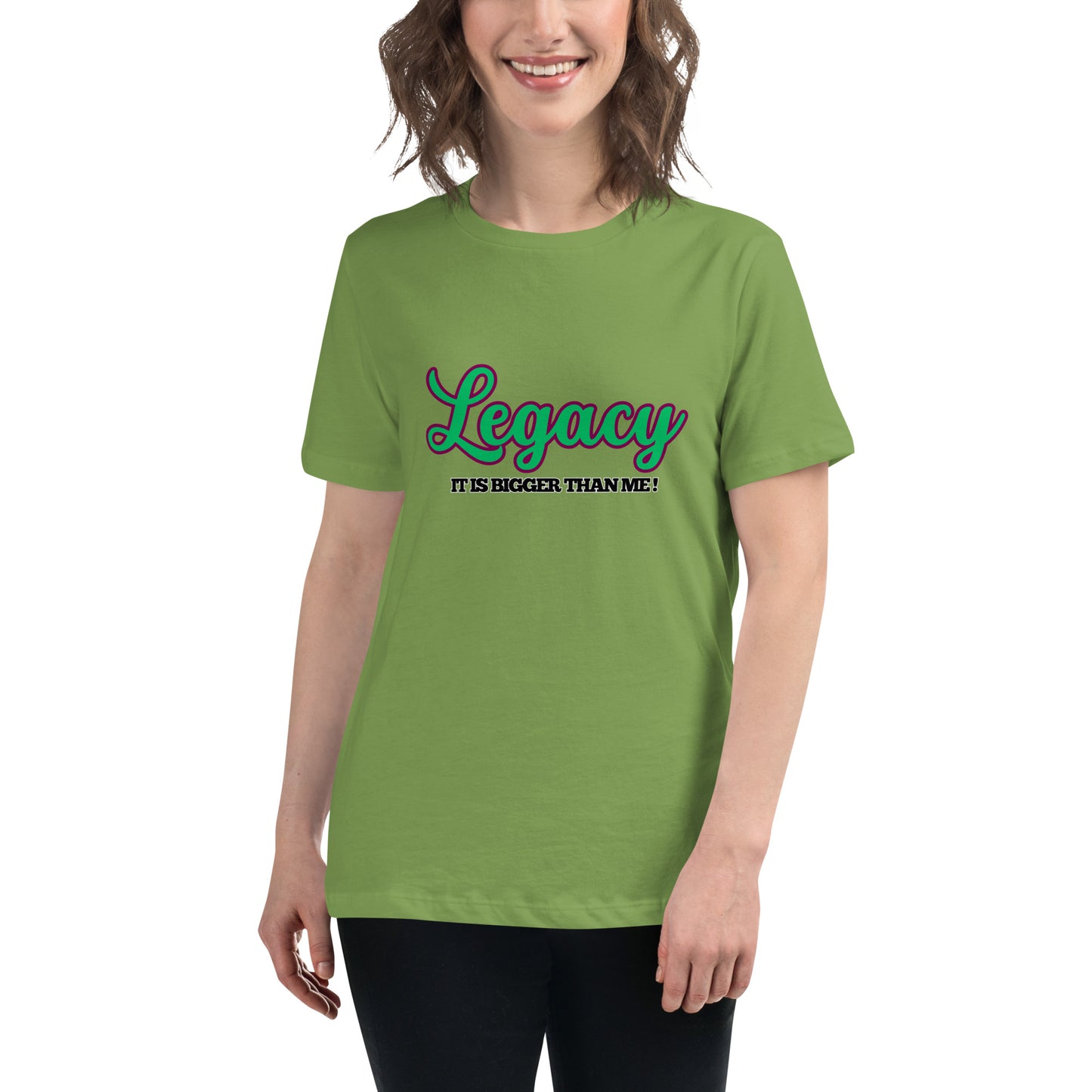 Women's Relaxed T-Shirt-LEGACY (GREEN)