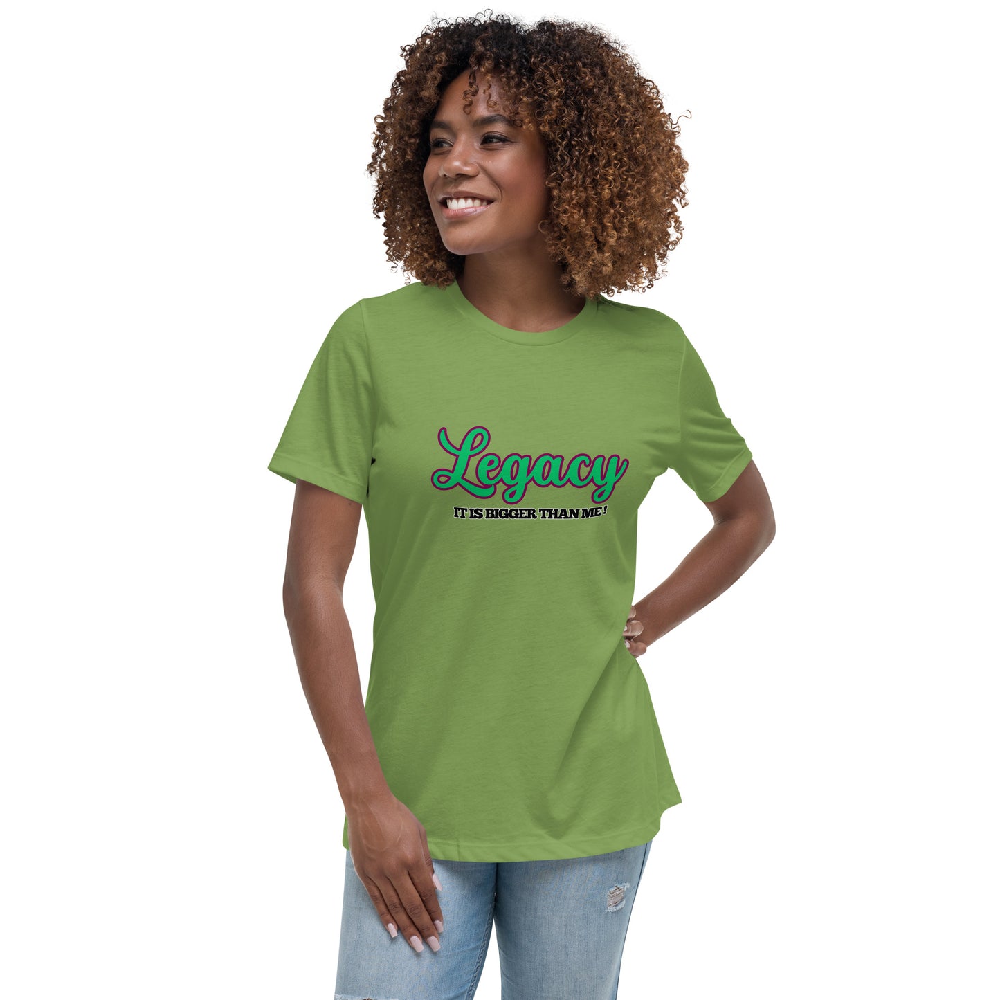 Women's Relaxed T-Shirt-LEGACY (GREEN)