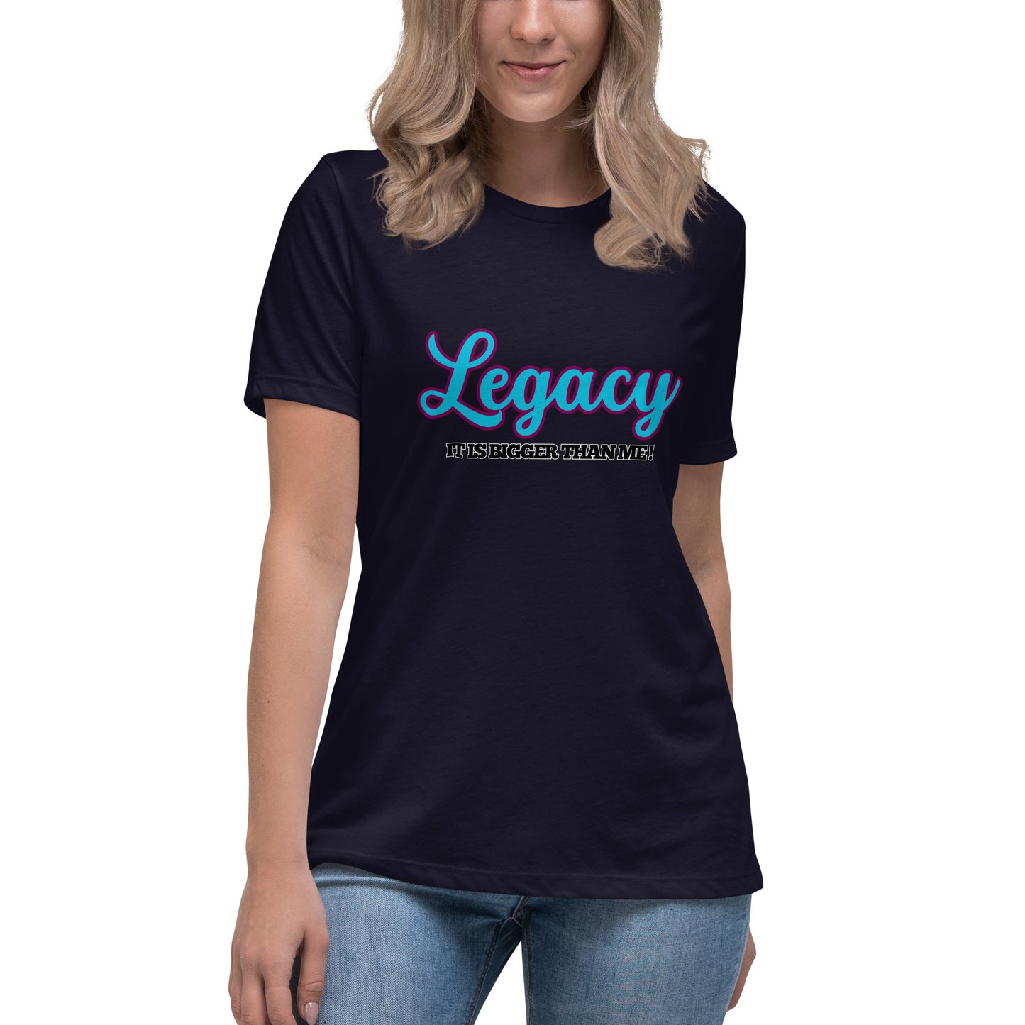 Women's Relaxed T-Shirt-LEGACY (BLUE)