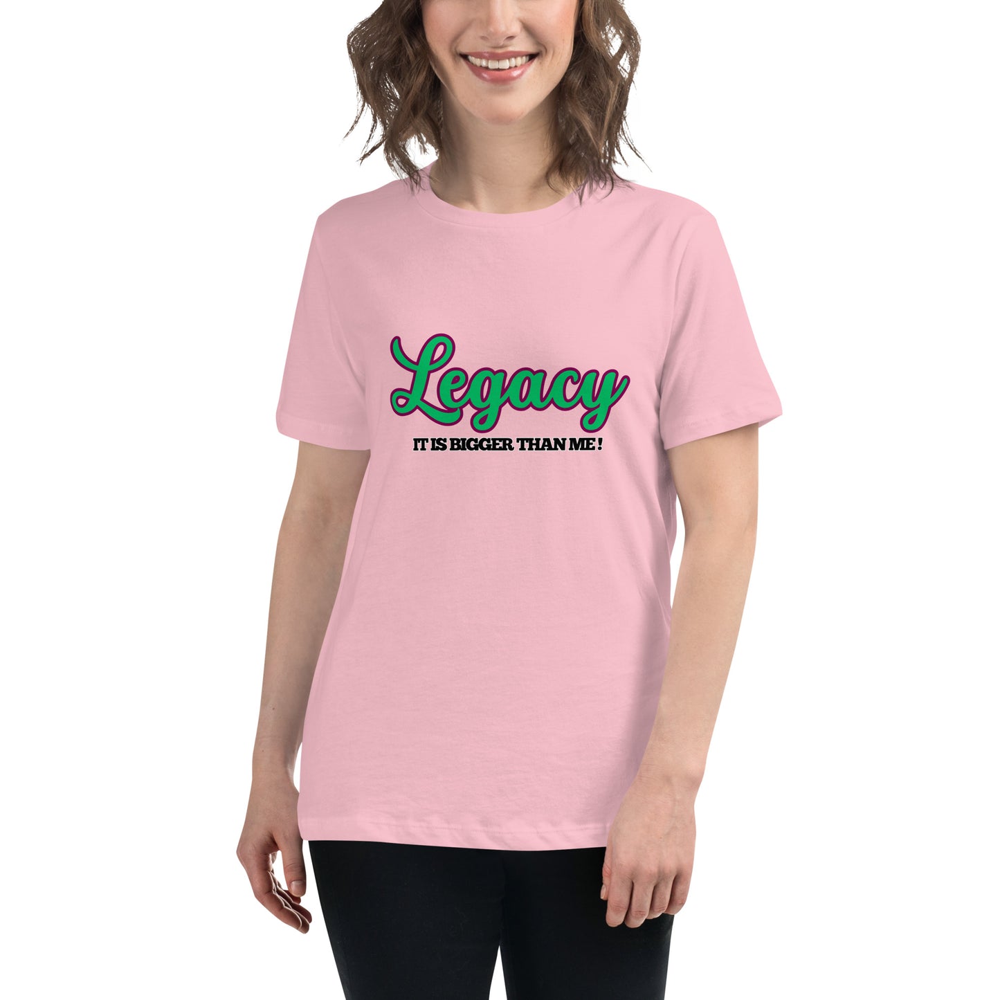 Women's Relaxed T-Shirt-LEGACY (GREEN)