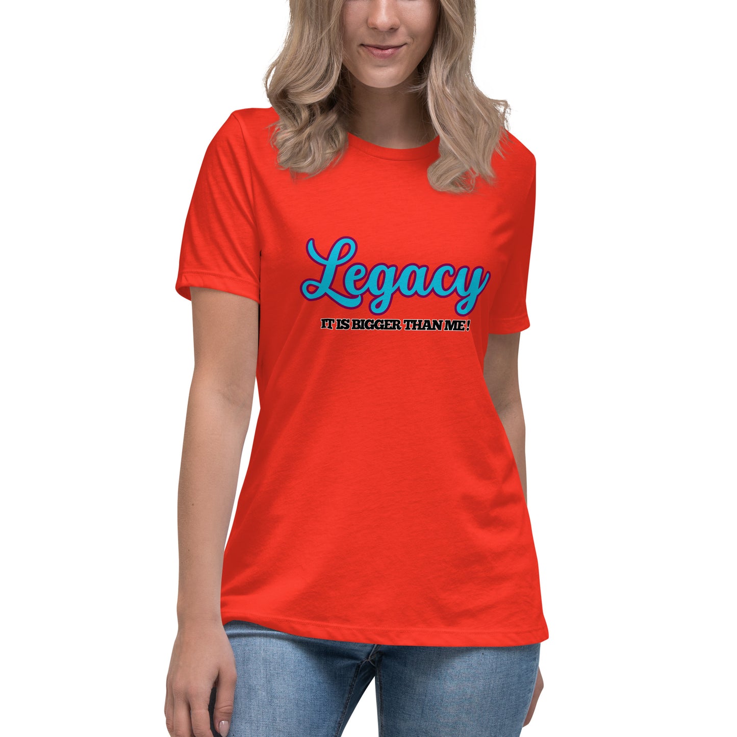 Women's Relaxed T-Shirt-LEGACY (BLUE)