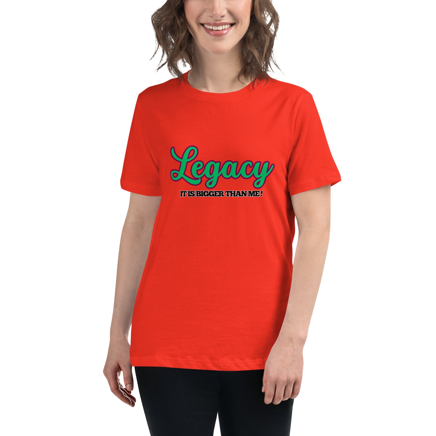 Women's Relaxed T-Shirt-LEGACY (GREEN)