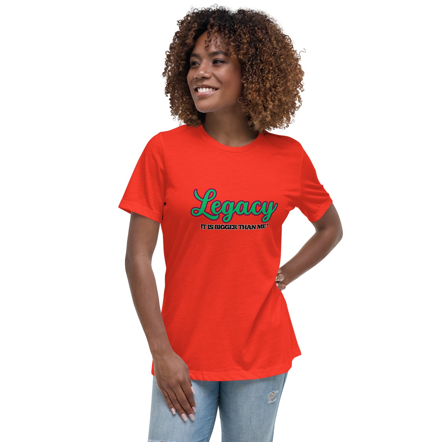 Women's Relaxed T-Shirt-LEGACY (GREEN)