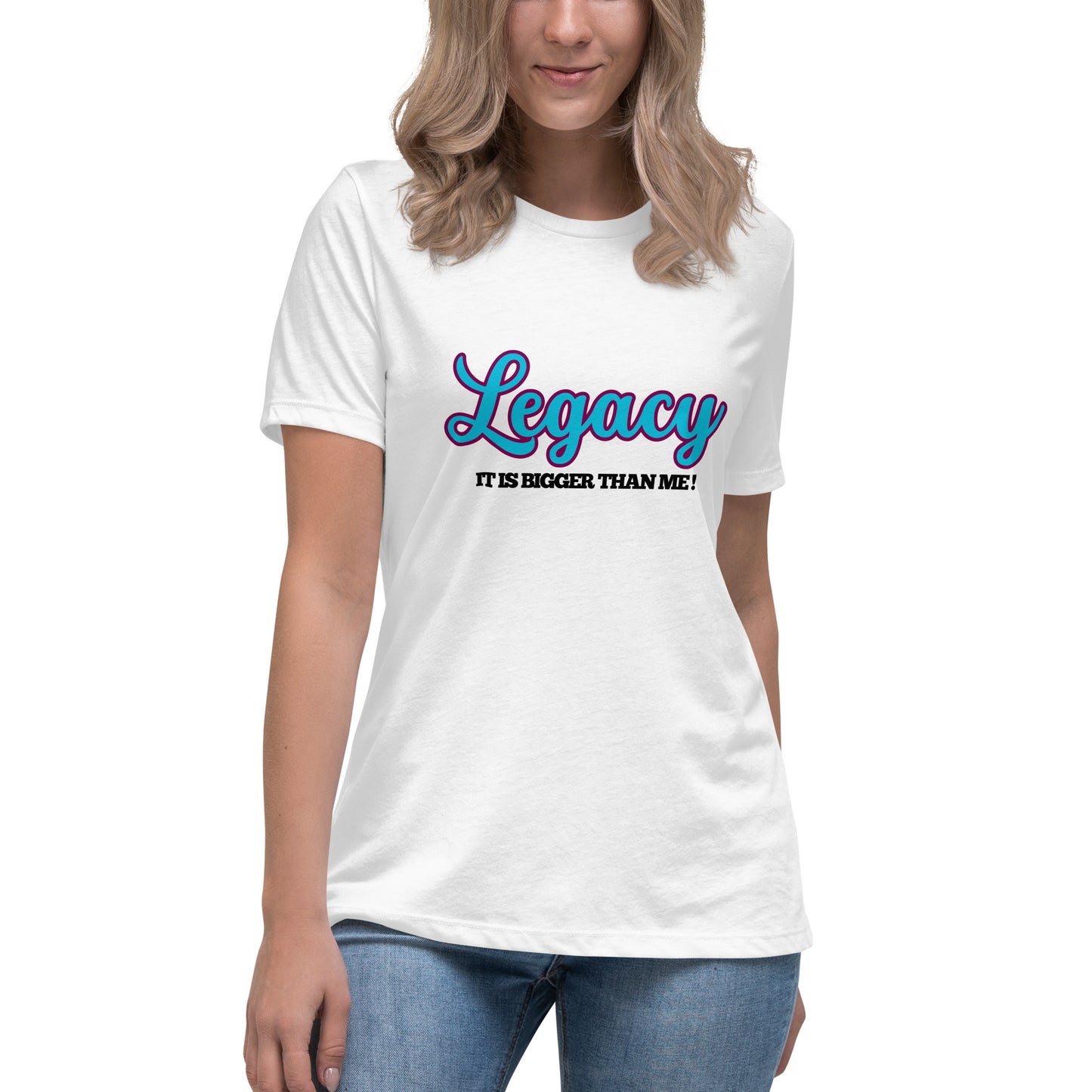 Women's Relaxed T-Shirt-LEGACY (BLUE)